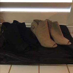 Set of 2: Peep - Toe Ankle Boots
